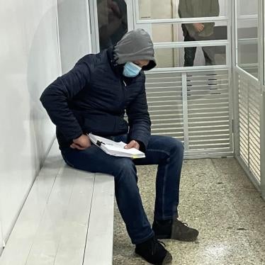 Denis Kulikovsky in Mariupol district court, November 10, 2021.