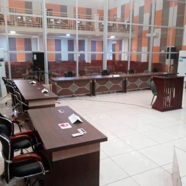 The SCC courtroom in Bangui, where the first trial for serious international crimes committed since 2003, is set to begin on April 19. 