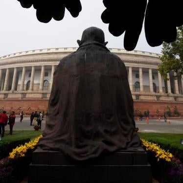 The Parliament building in New Delhi.