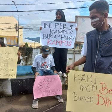 Students protest holding placards