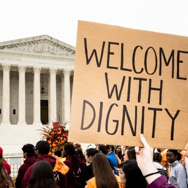 A protest against the "Remain in Mexico" policy in front of the US Supreme Court