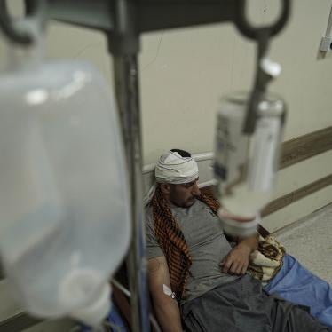 A member of an Iranian opposition party based in the Kurdistan Region of Iraq lies injured on a hospital bed following Iranian air attacks, September 28, 2022.