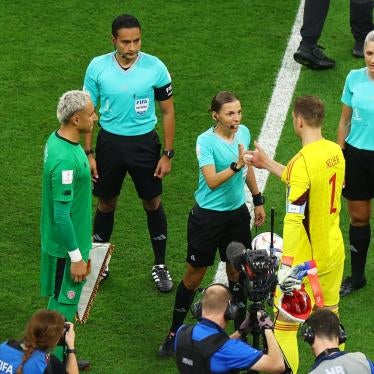 Referees during the Costa Rica-Germany match during the World Cup in Qatar, 2022. 