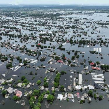 The flooded town of Oleshky, Ukraine, after the June 6 destruction of the Nova Kakhovka dam, June 10, 2023. 