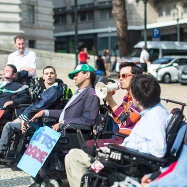 A protest for disability rights in Porto, Portugal on May 5, 2019. 