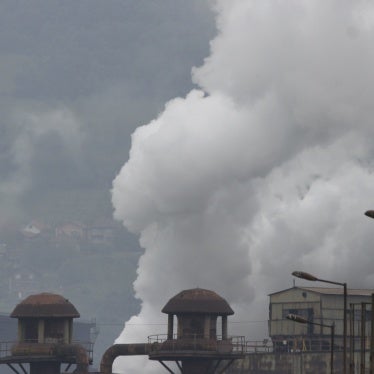 Smoke from a now-decommissioned factory rising in the air in Bosnian town of Zenica, Bosnia, June, 2, 2017.