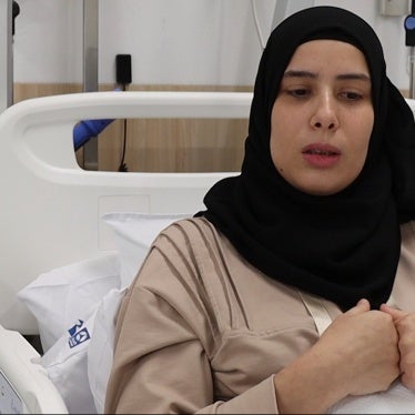 Shaima Suhail Abu Jazar in her hospital room in Doha, Qatar, June 2024. 