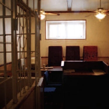 An empty courtroom in Tashkent, Uzbekistan’s capital.