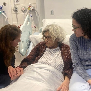 Yasmine Ahmed (left) with Laila Soueif and her daughter Sanaa Seif (right) 