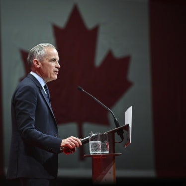 Canadian Prime Minister Mark Carney delivers his victory speech in the Canadian Federal Election in Ottawa, Ontario, Canada, April 28, 2025. 