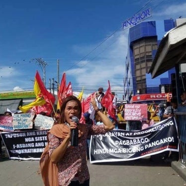Ali Jejhon Macalintal during a protest rally in General Santos City, Philippines.