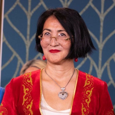Bakhytzhan Toregozhina at the 17th annual International Women of Courage (IWOC) Award Ceremony in the East Room of the White House in Washington, DC, US, March 8, 2023. 