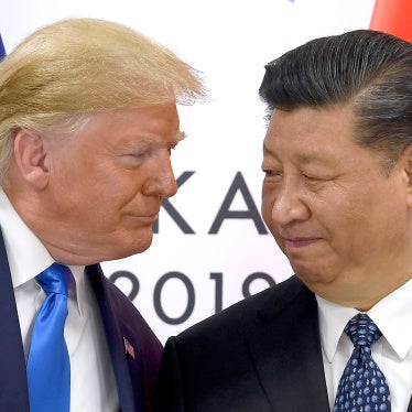 ​US President Donald Trump, left, meets with Chinese President Xi Jinping during a meeting on the sidelines of the G-20 summit in Osaka, Japan, June 29, 2019.