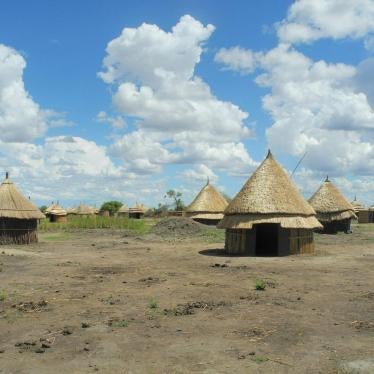 The new village of Bildak in Ethiopia's Gambella region, which the semi-nomadic Nuer who were forcibly transferred there quickly abandoned in May 2011 because there was no water source for their cattle.
