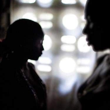 Selene (right) and her partner (left) were forced out of their previous home in Monrovia, Liberia, when their landlord discovered their romantic involvement. They have since moved to a new home further out of town, along with one son and nephew. 