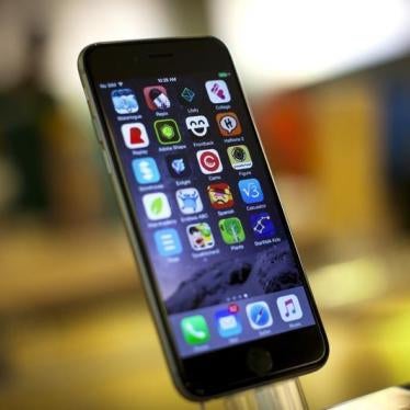 An Apple iPhone 6 is seen on display at the Apple store on 5th Avenue in the Manhattan borough of New York City, July 21, 2015.