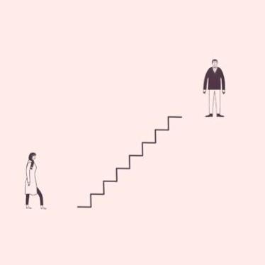 Animation still showing going up stairs to resemble the work ladder