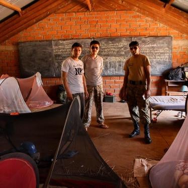 United Nations peacekeepers from Pakistan using a school building in Mourouba, Ouaka province, as their base in violation of UN guidelines and regulations. The forces left the school in January 2017 after Human Rights Watch informed UN authorities. 