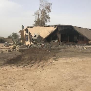 Remnants of “Jamil’s” home PMF forces destroyed using a bulldozer on January 9. © 2018 Belkis Wille/Human Rights Watch. 