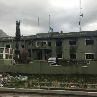The Patriotic Union of Kurdistan (PUK) headquarters in Ranya showing considerable damage following demonstrations from December 19-23, 2017, on the streets of the town. © 2018 Belkis Wille/Human Rights Watch