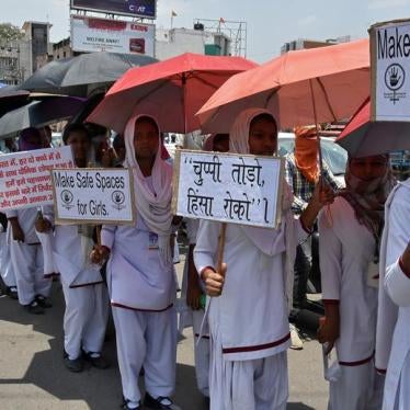 Schoolgirls participate in a protest rally against the rape of two teenage girls in Chatra and Pakur districts of Jharkhand state, in Ranchi, India May 8, 2018.