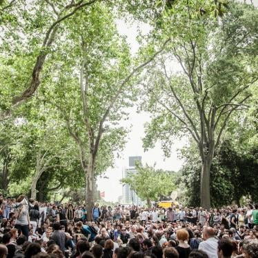 People protesting in Turkey.