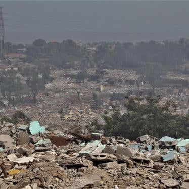 Rubble of demolished homes in the Dar-Es-Salam neighborhood of Conakry, Guinea’s capital, on June 8, 2019.