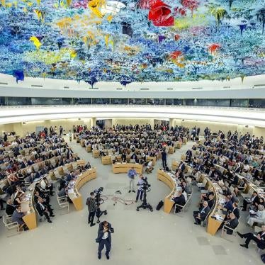 Delegates sit at the opening of the 41th session of the Human Rights Council, at the European headquarters of the United Nations in Geneva, Switzerland, Monday, June 24, 2019.