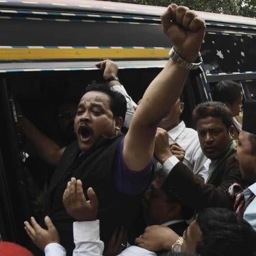 A man is arrested during a protest against the new citizenship law in Gauhati, India, December 16, 2019.